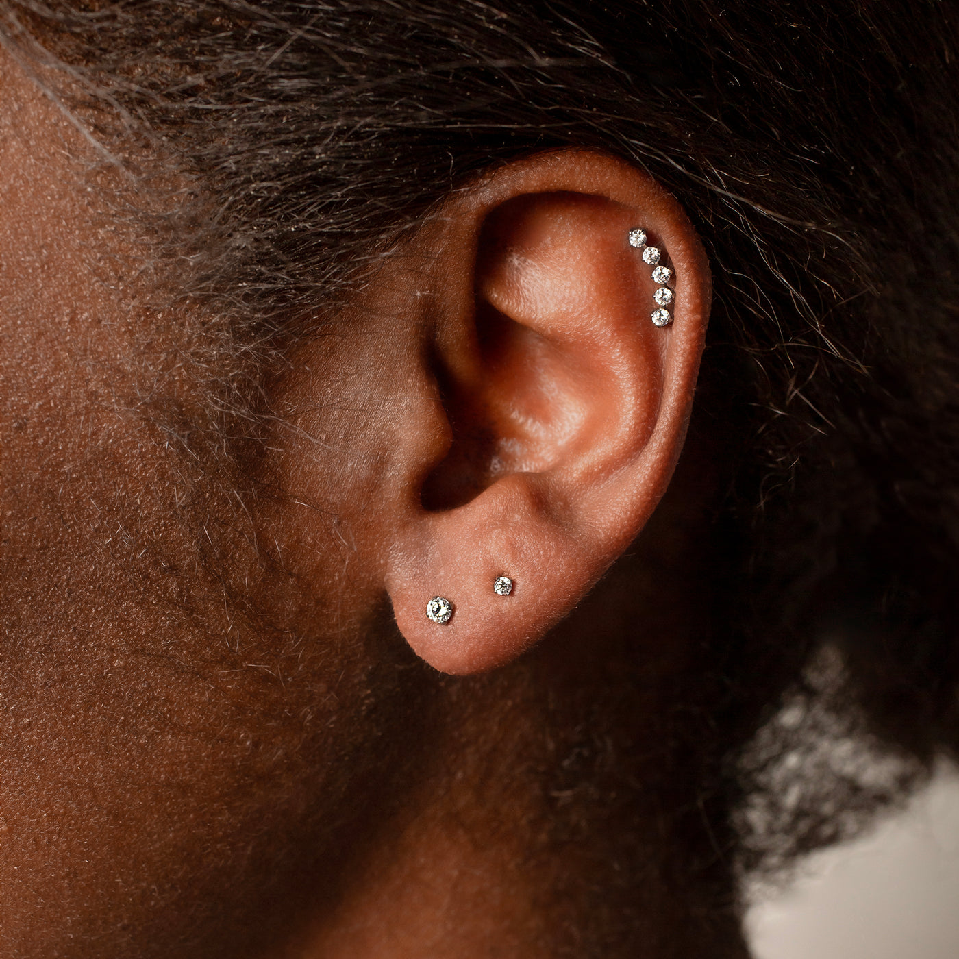 The Embellished Flat Back Sleeper Earrings Studs Set