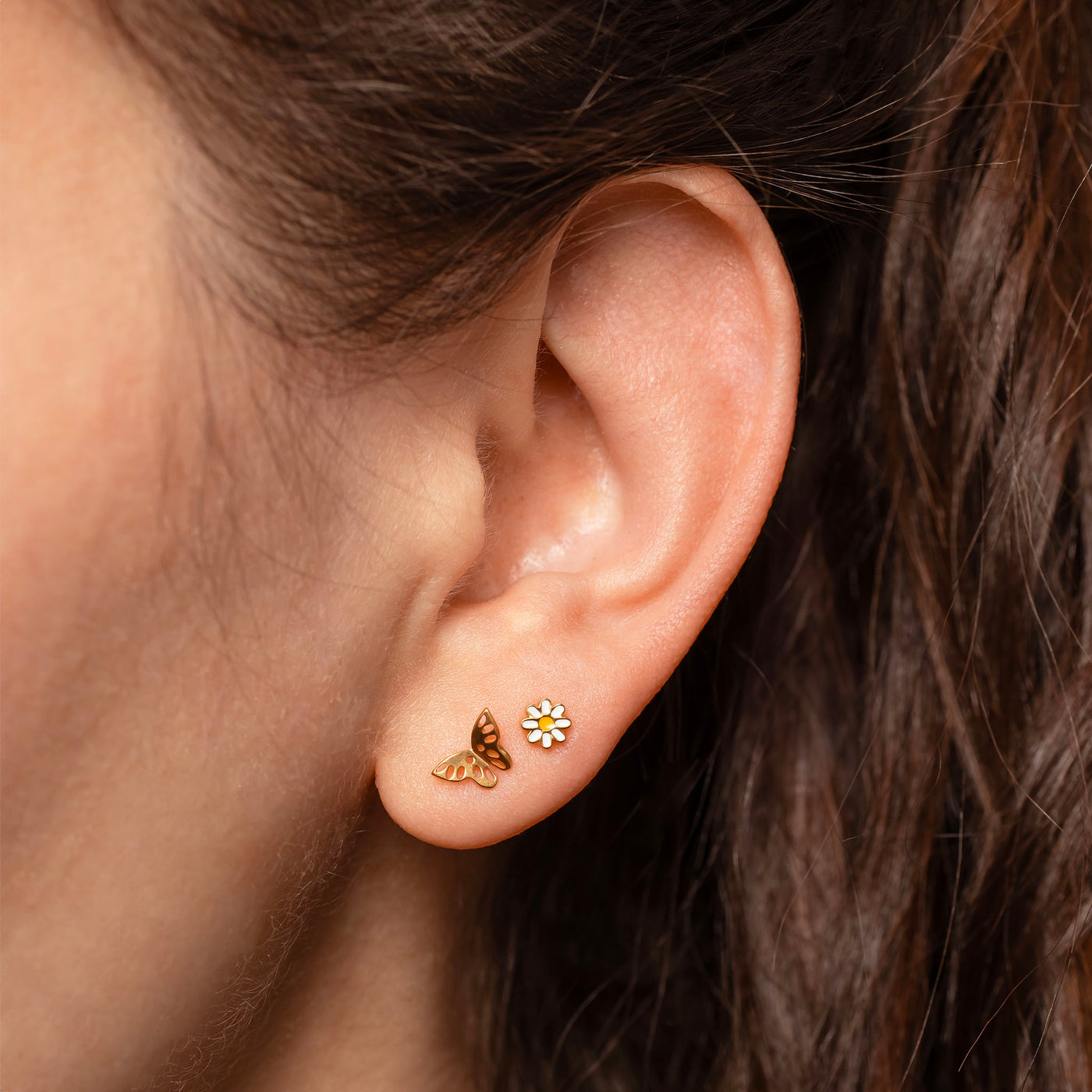 The Garden Party Titanium Flat Back Sleeper Earrings Set