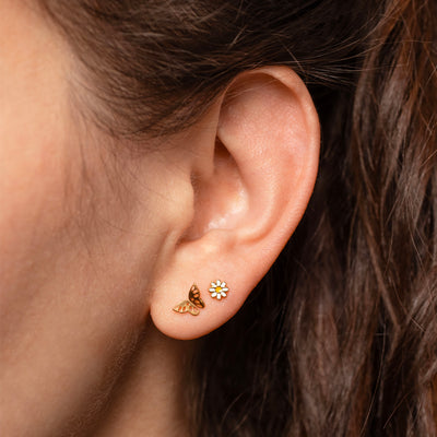 The Garden Party Titanium Flat Back Sleeper Earrings Set