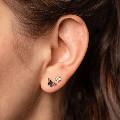 The Garden Party Titanium Flat Back Sleeper Earrings Set