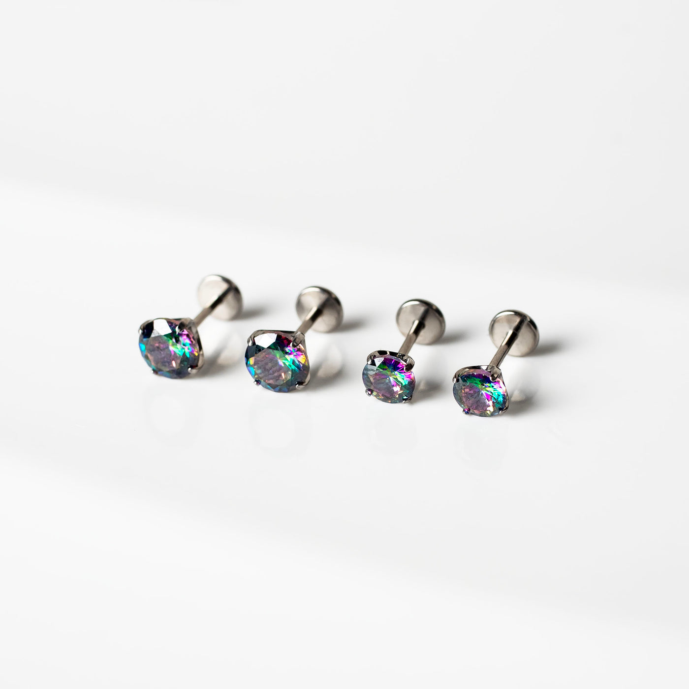 The Jewel Box Titanium Flat Back Sleeper Earrings Set