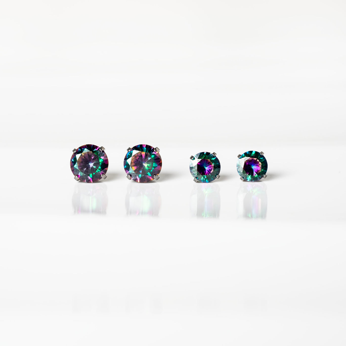 The Jewel Box Titanium Flat Back Sleeper Earrings Set