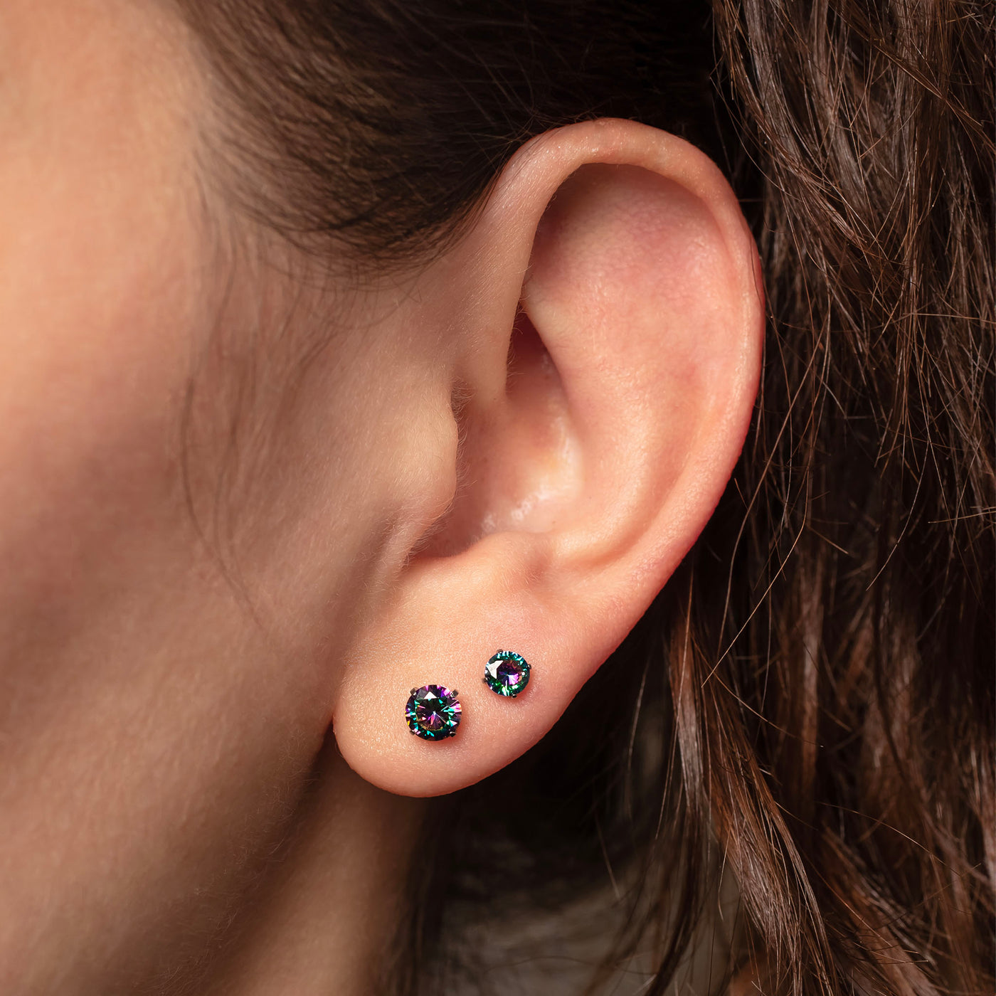 The Jewel Box Titanium Flat Back Sleeper Earrings Set