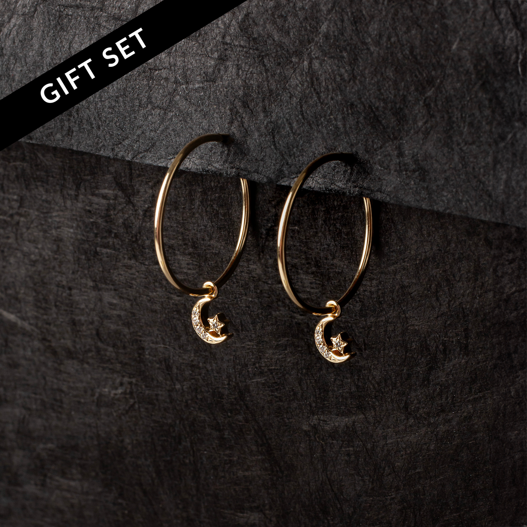 Moon huggie earrings online