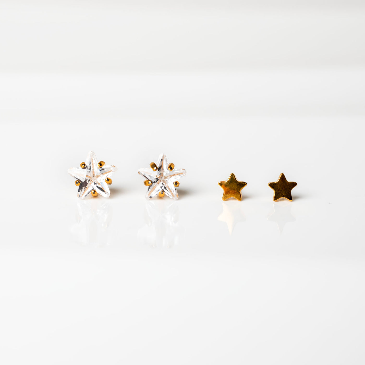 The Shooting Star Titanium Flat Back Sleeper Earrings Set