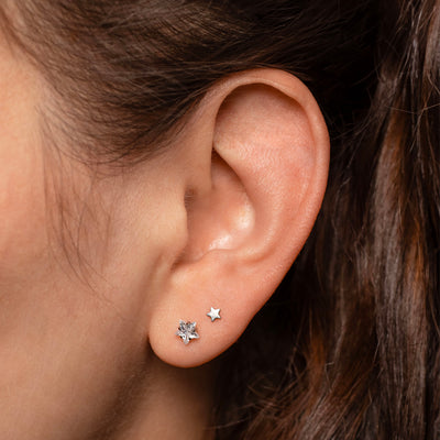 The Shooting Star Titanium Flat Back Sleeper Earrings Set