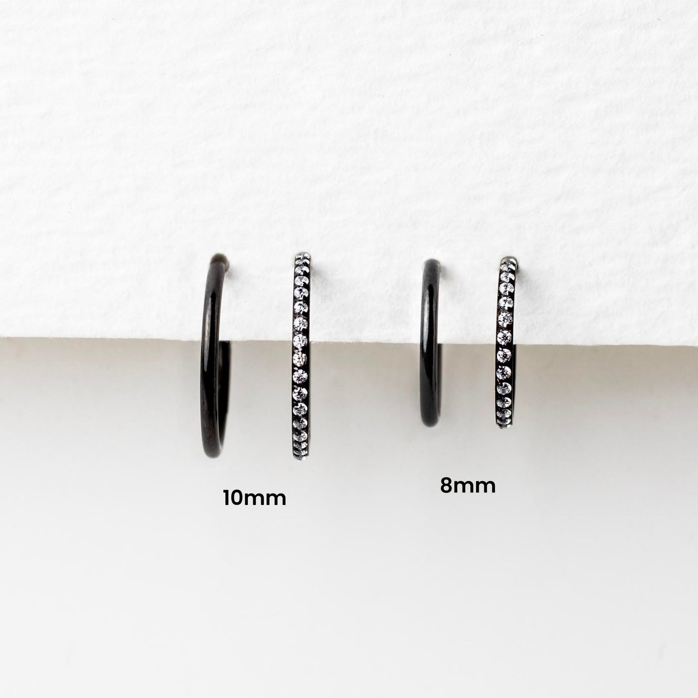 The Spellbound Jet Black Clicker Hoop Earring Set