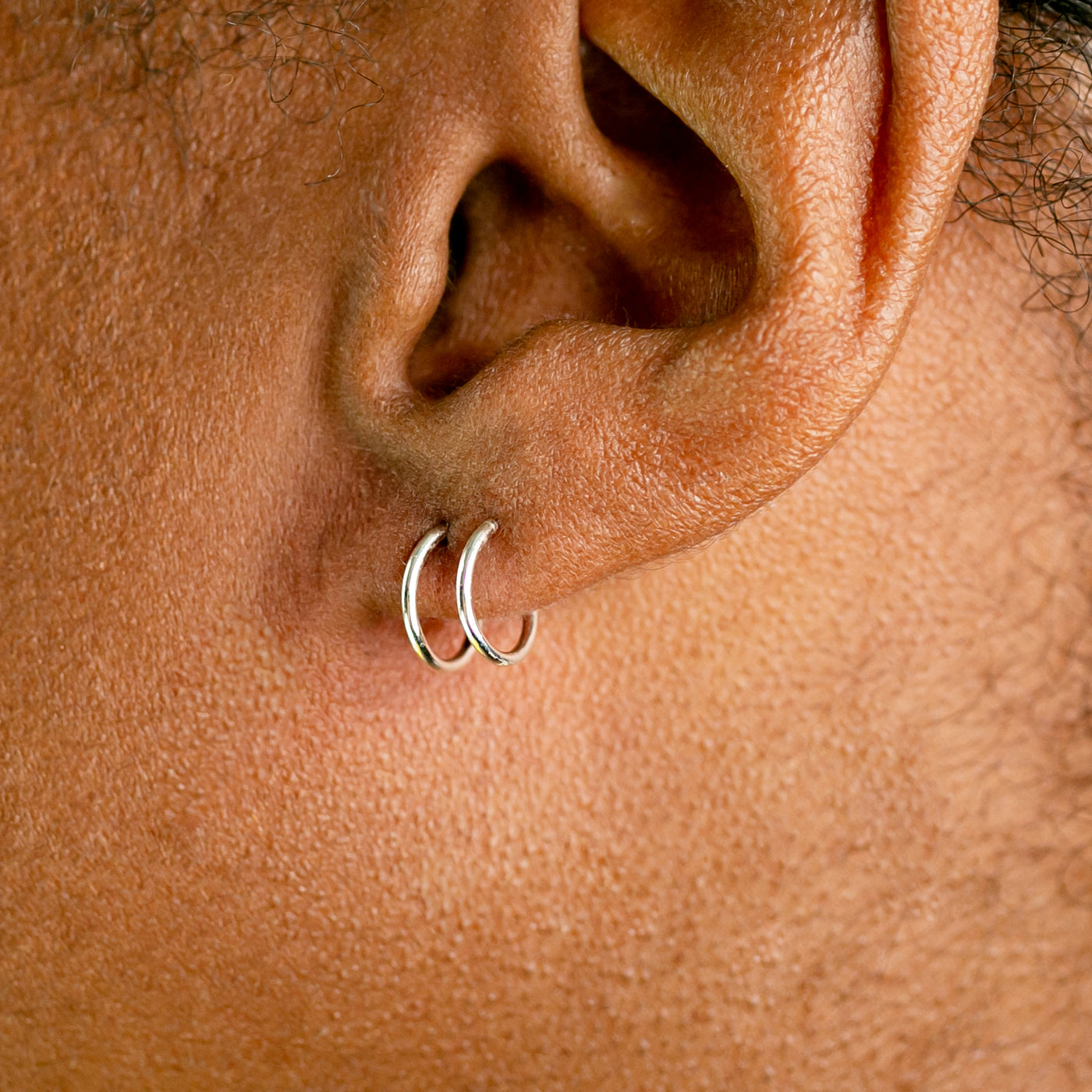 Tiny Twist Double Huggie Earrings Set