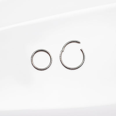 Wisp Crystal Pave Hinged Segment Ring - Titanium Cartilage Hoop for Noses, Ears + More