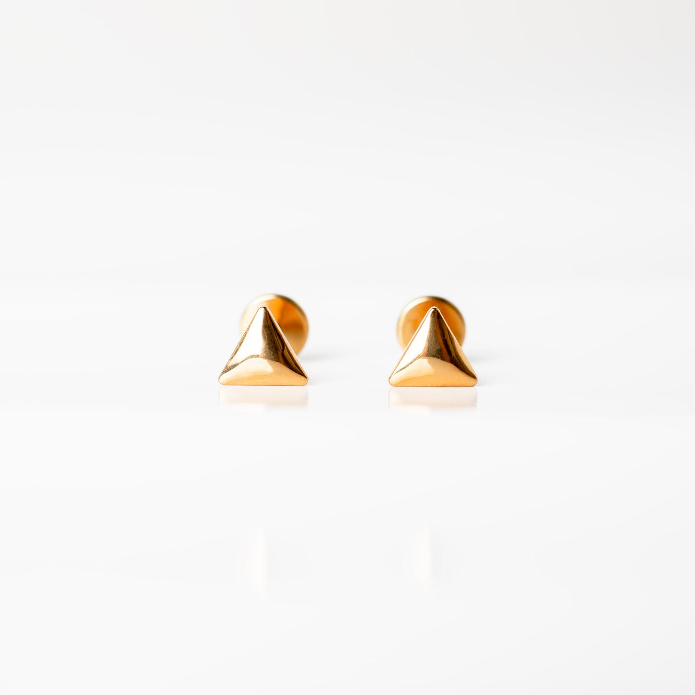 Ziggy Domed Triangle Titanium Flat Back Sleeper Earrings