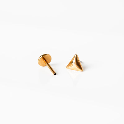 Ziggy Domed Triangle Titanium Flat Back Sleeper Earrings