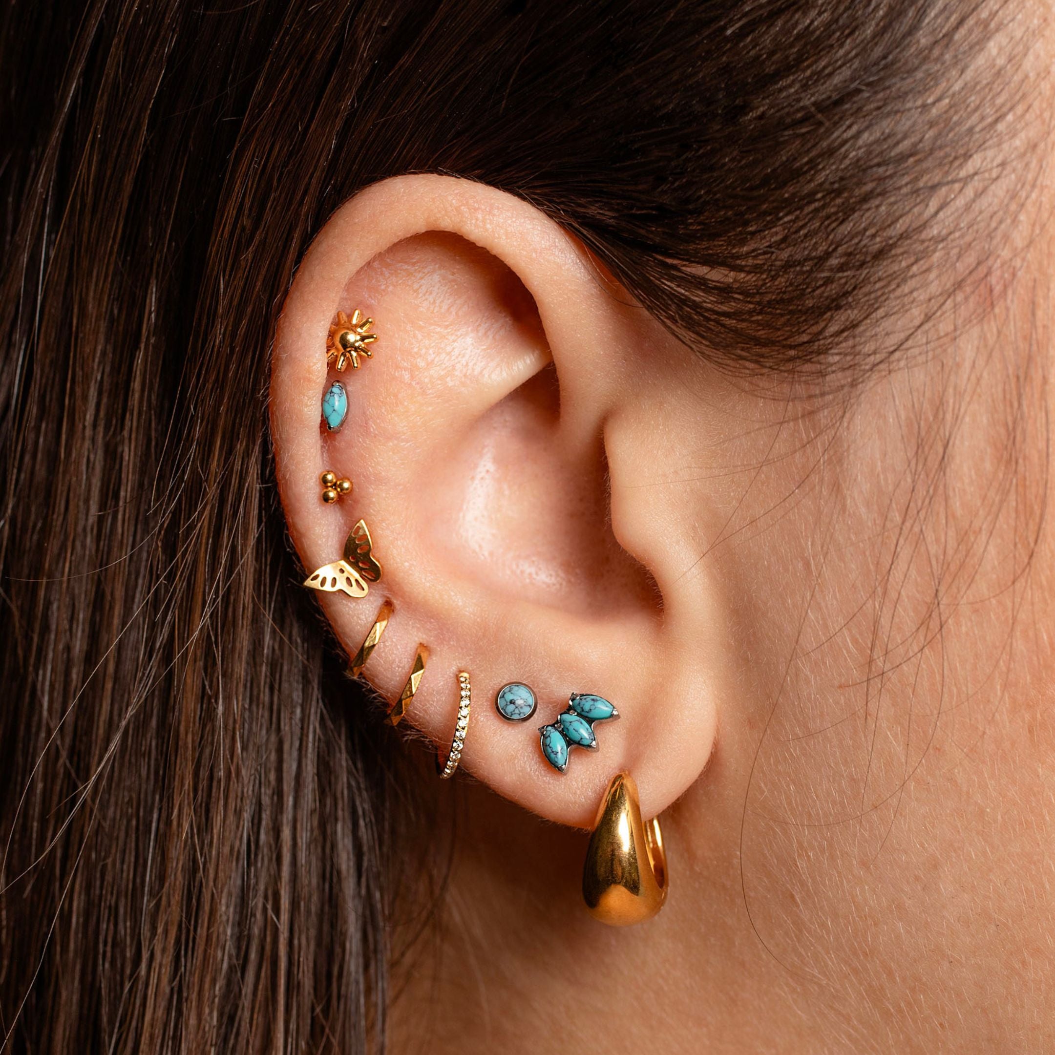 Sunburst Titanium Flat Back Sleeper Earrings – Grayling