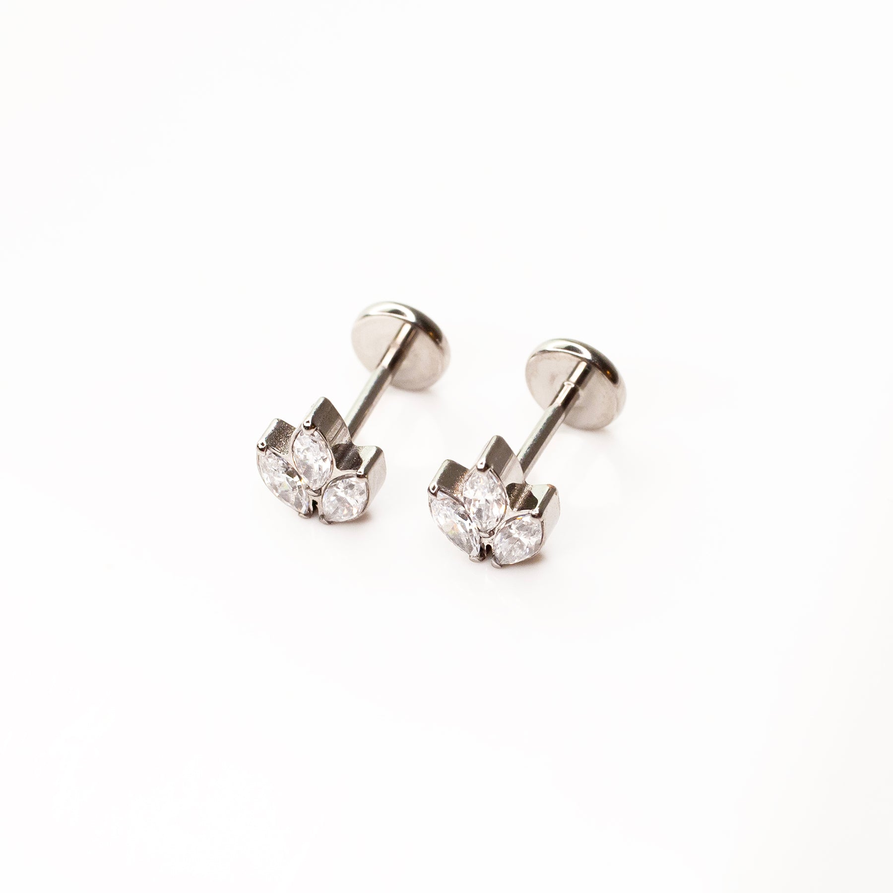 Solitaire Marquise Flat Back Earrings - Inlaid Crystal – Grayling