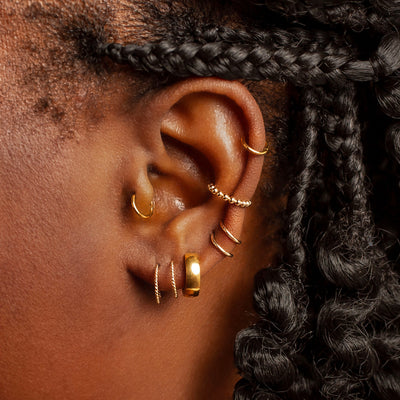 Tiny Twist Double Huggie Earrings