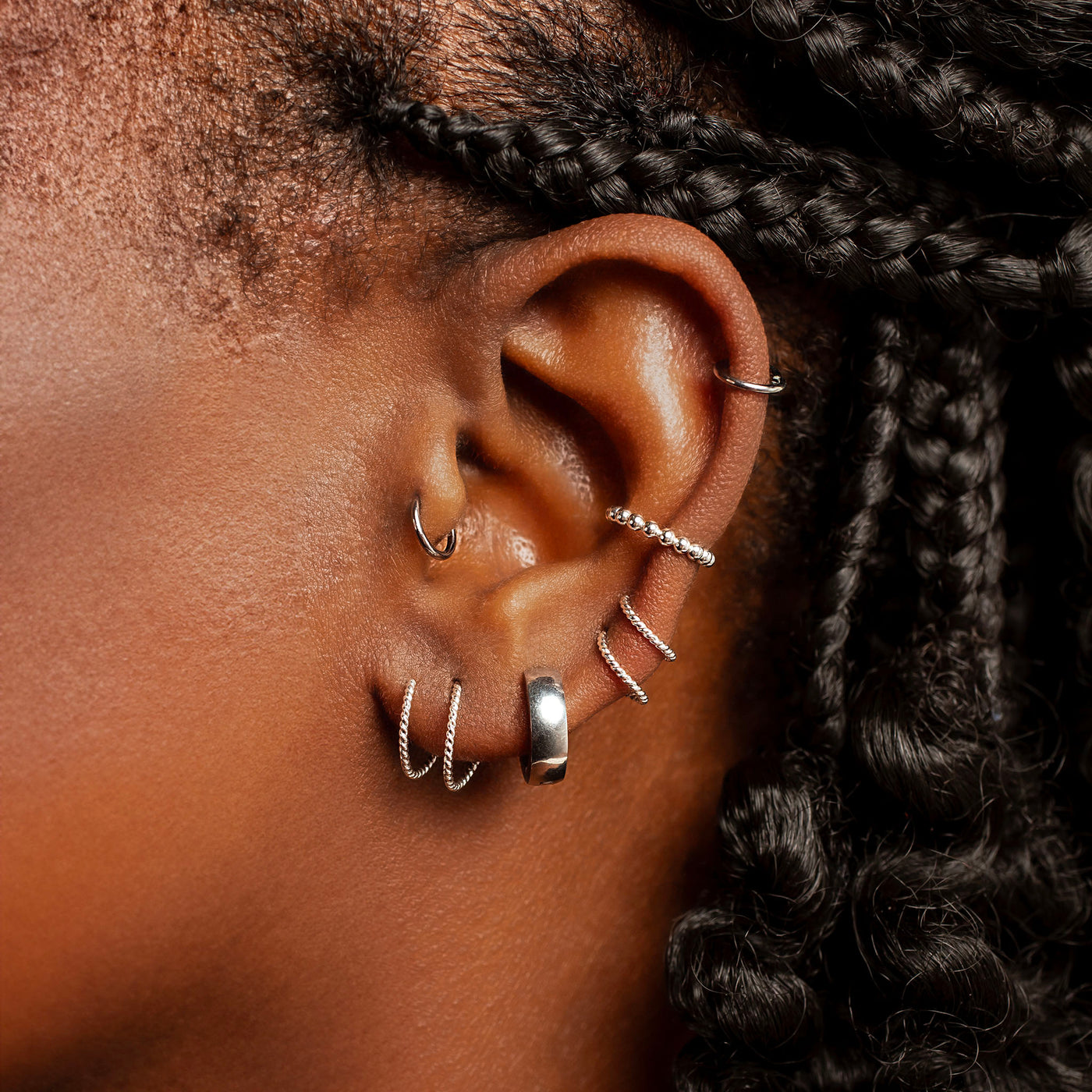 Tiny Twist Double Huggie Earrings