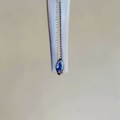 Jet Black Envy Marquise Titanium Flat Back Sleeper Earrings