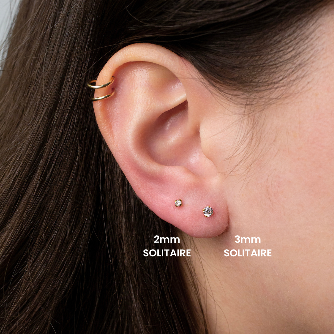 5mm Rose Gold Hypoallergenic Flat Back Cubic Zirconia Claws Helix Stud  Earrings | eBay
