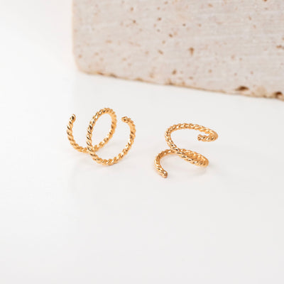 Tiny Twist Double Huggie Earrings