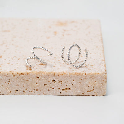 Tiny Twist Double Huggie Earrings