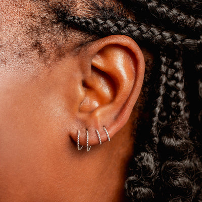 Tiny Twist Double Huggie Earrings