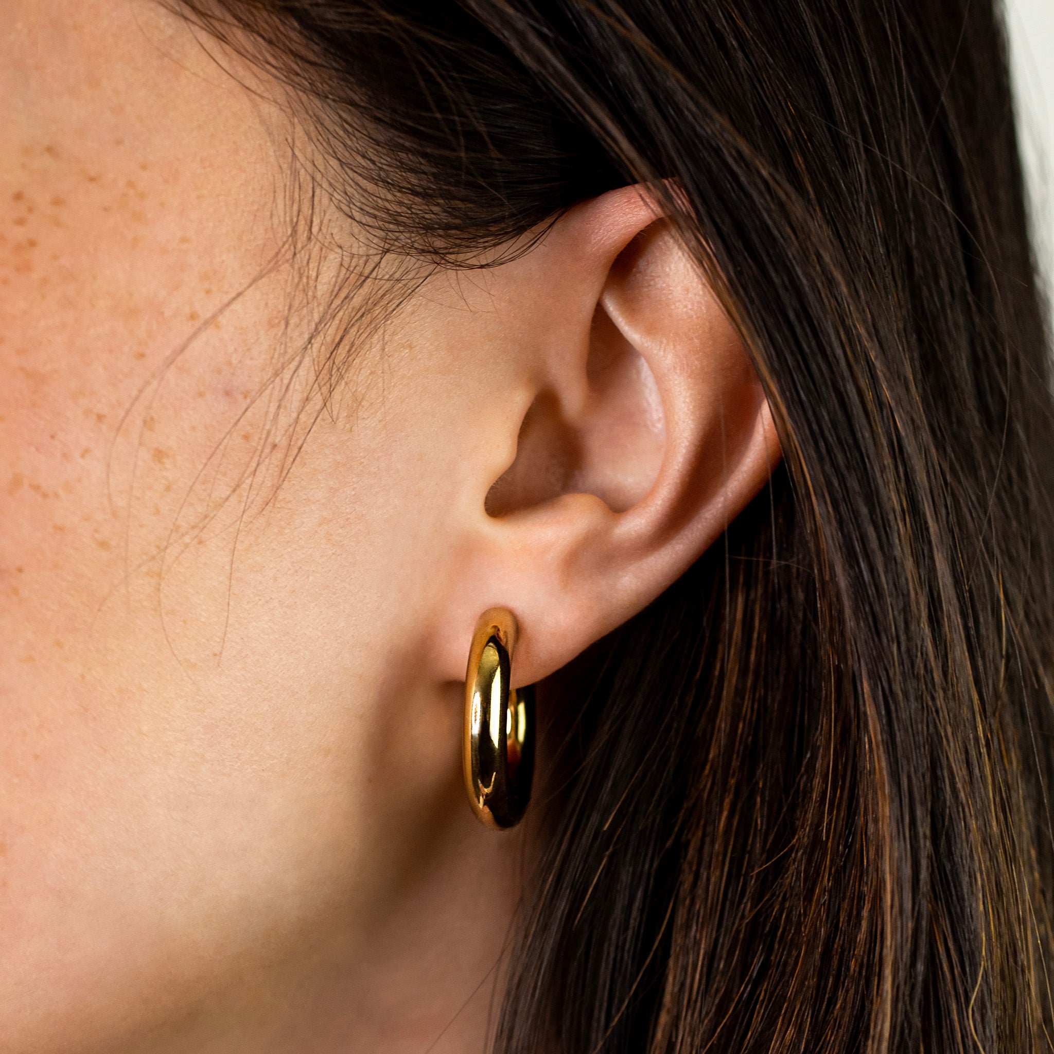 Small Gold Chunky Hoop Earrings Waterproof 20mm | Rani & Co.
