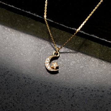 Dainty White Gold Dipped Thin Chain Mini Shiny Circle Shape Pendant  Necklace