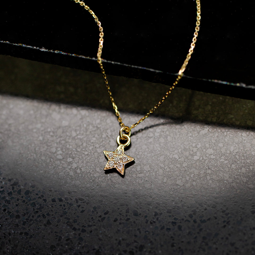 Hotsell Diamond Star Necklace in 14k Solid Gold - 14k Gold Star Necklace - Charm Celestial Necklace - Diamond Jewelry - Fine Jewelry