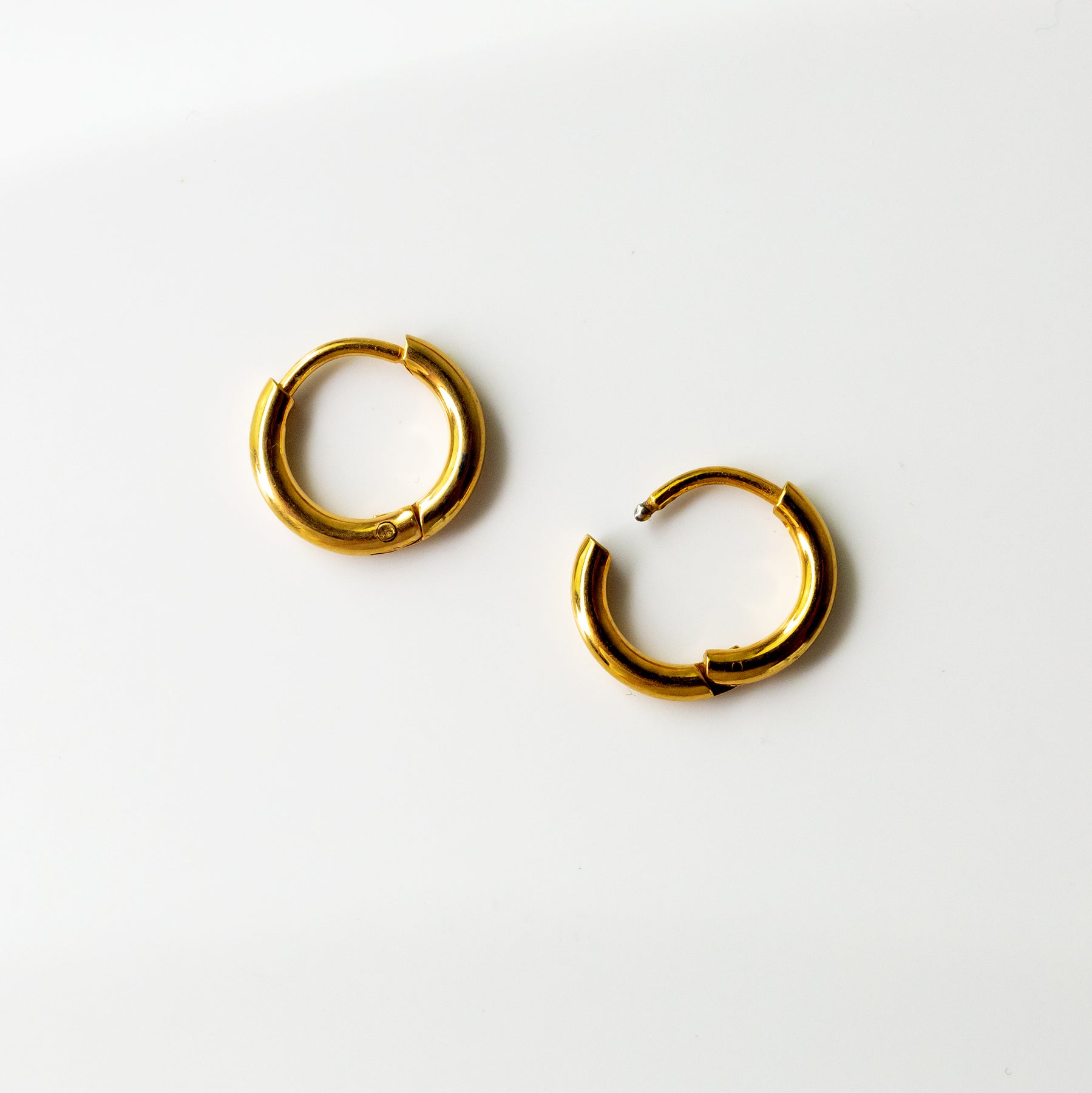Gold Padlock Earrings | 18K Gold Plated Huggie Earrings | Dainty Earrings | Gold Dangle Earrings | Moon & Star Earrings | Padlock