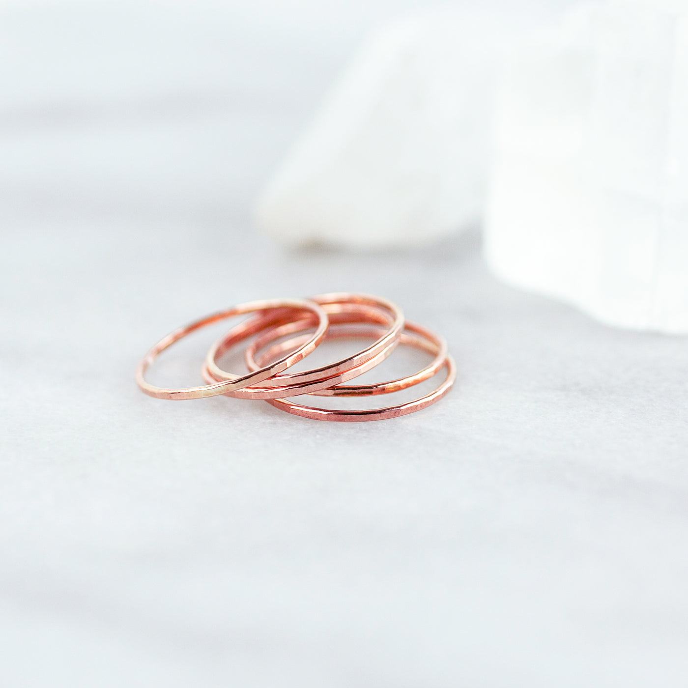 Faceted Stacking Ring - 14k Rose Gold Fill