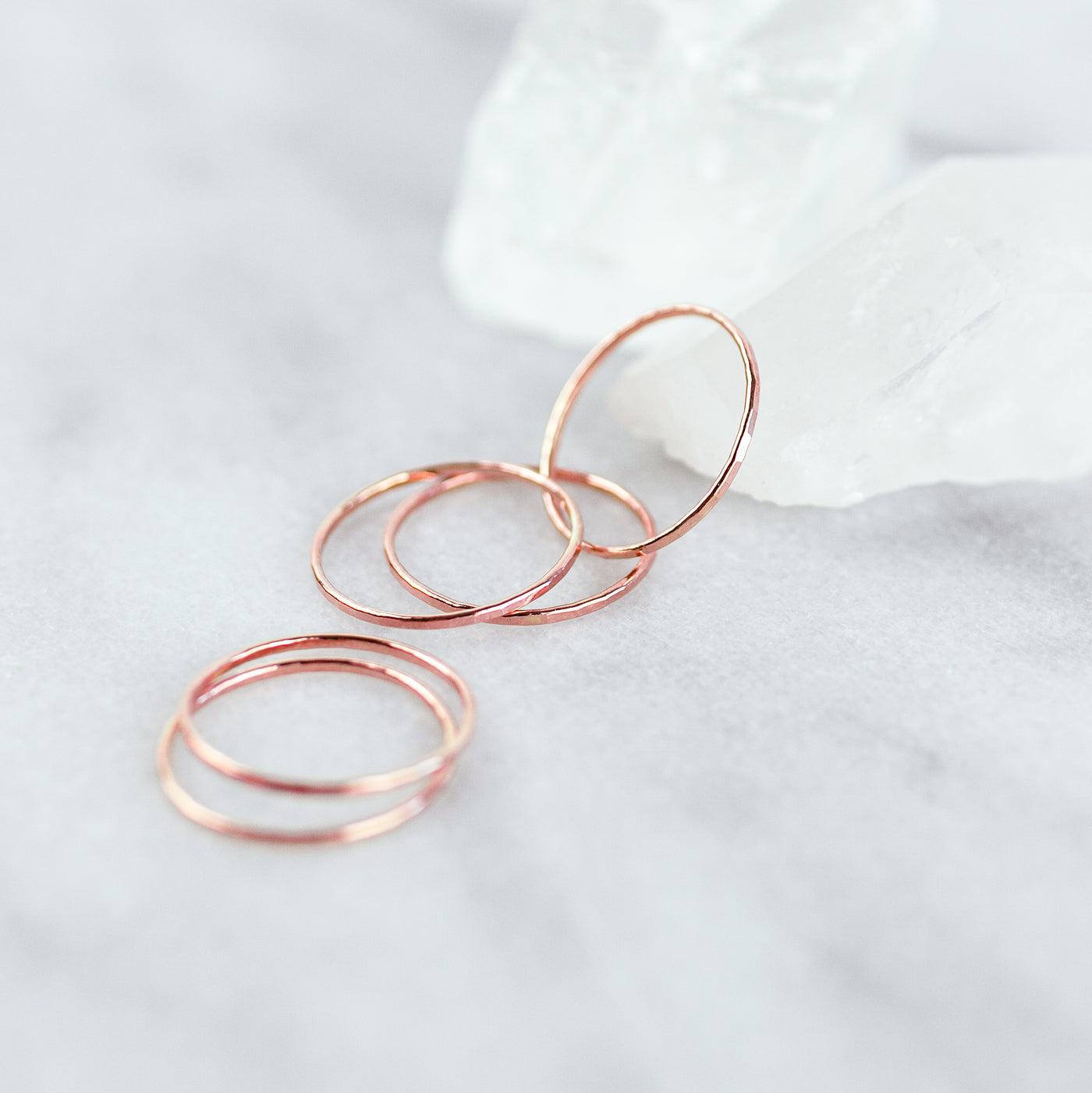 Faceted Stacking Ring - 14k Rose Gold Fill
