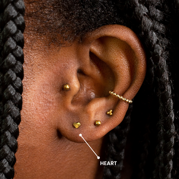 Grayling Heart Flat Back Sleeper Earring Silver Single Titanium Hypoallergenic Nickel Free 4mm Diameter