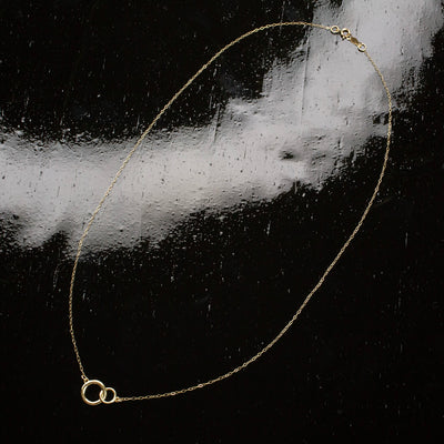 Interlocking Linked Circles Necklace - 14K Solid Gold