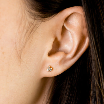 Diamond Studs Earrings,Piercing Earring Studs Cubic Zirconia Inlaid  Hypoallergenic Nickel Free Earrings,Not Allergic