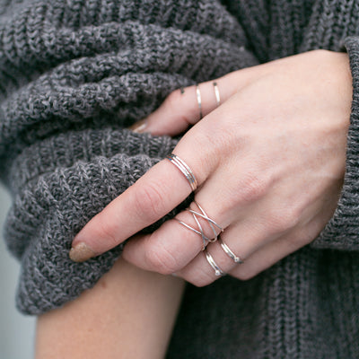 Woven 4-Band Ring - Sterling Silver - Select Sizes Only