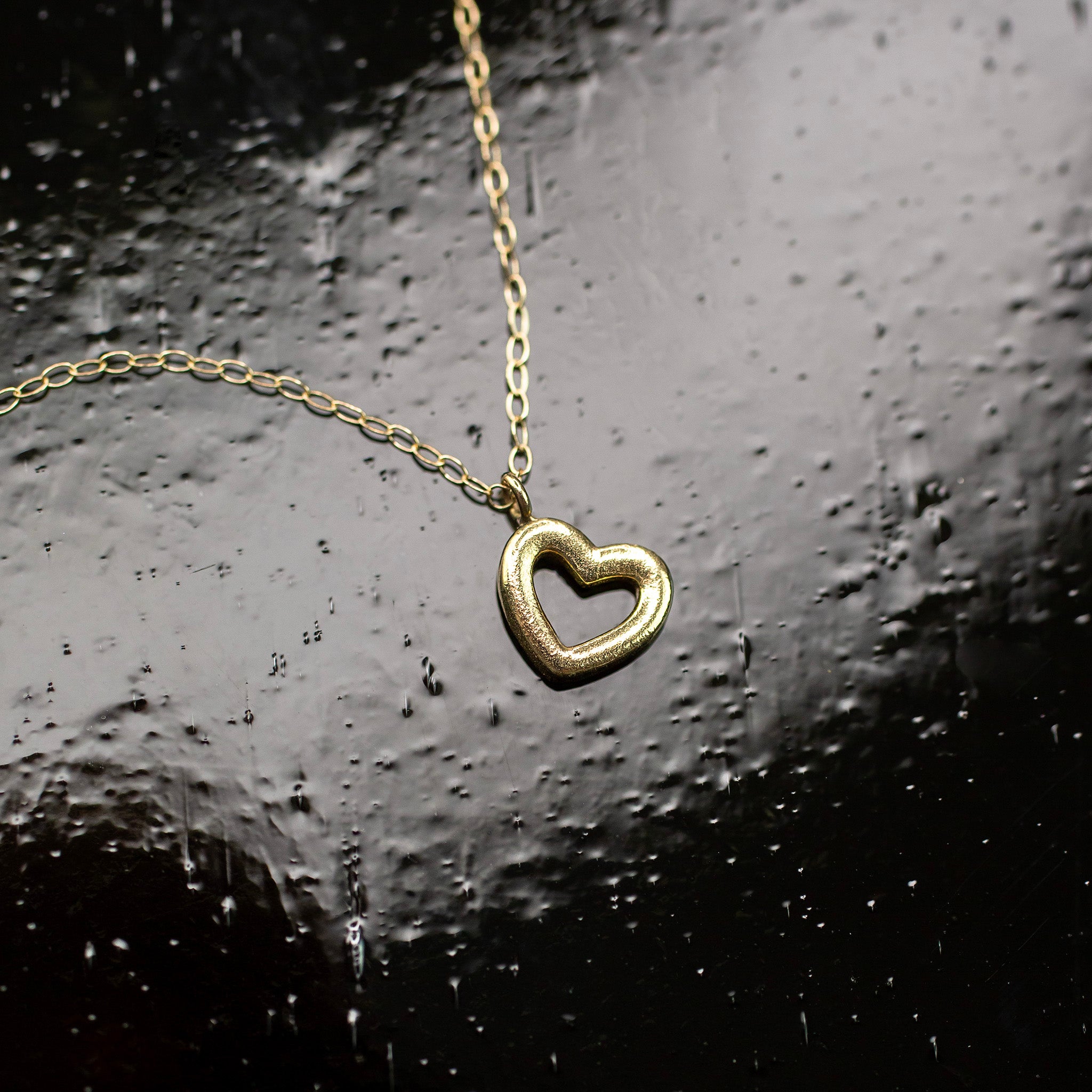 Half Pave Half Solid Gold Heart Necklace – Dadlani Jewels