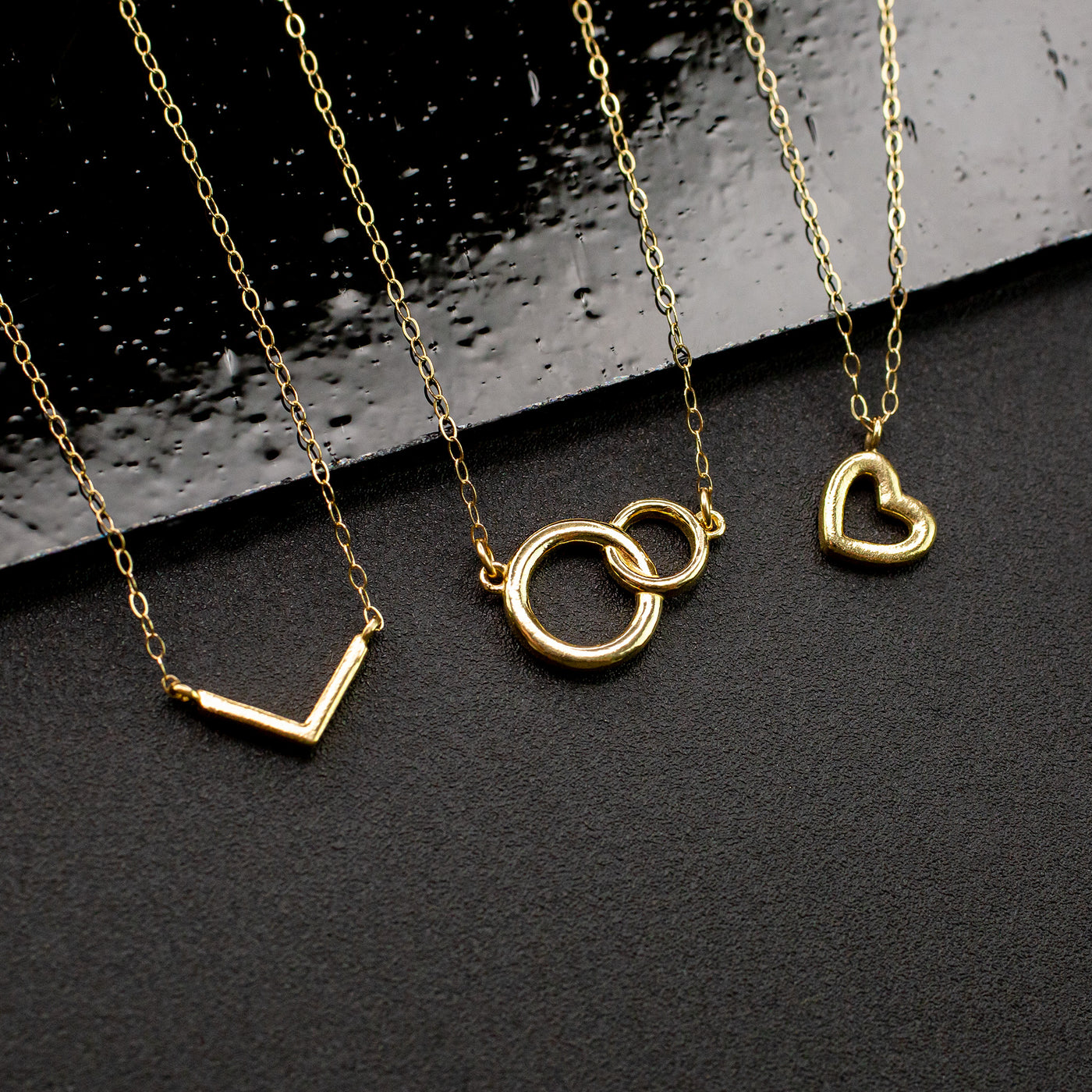 Open Heart Love Pendant Necklace - 14K Solid Gold