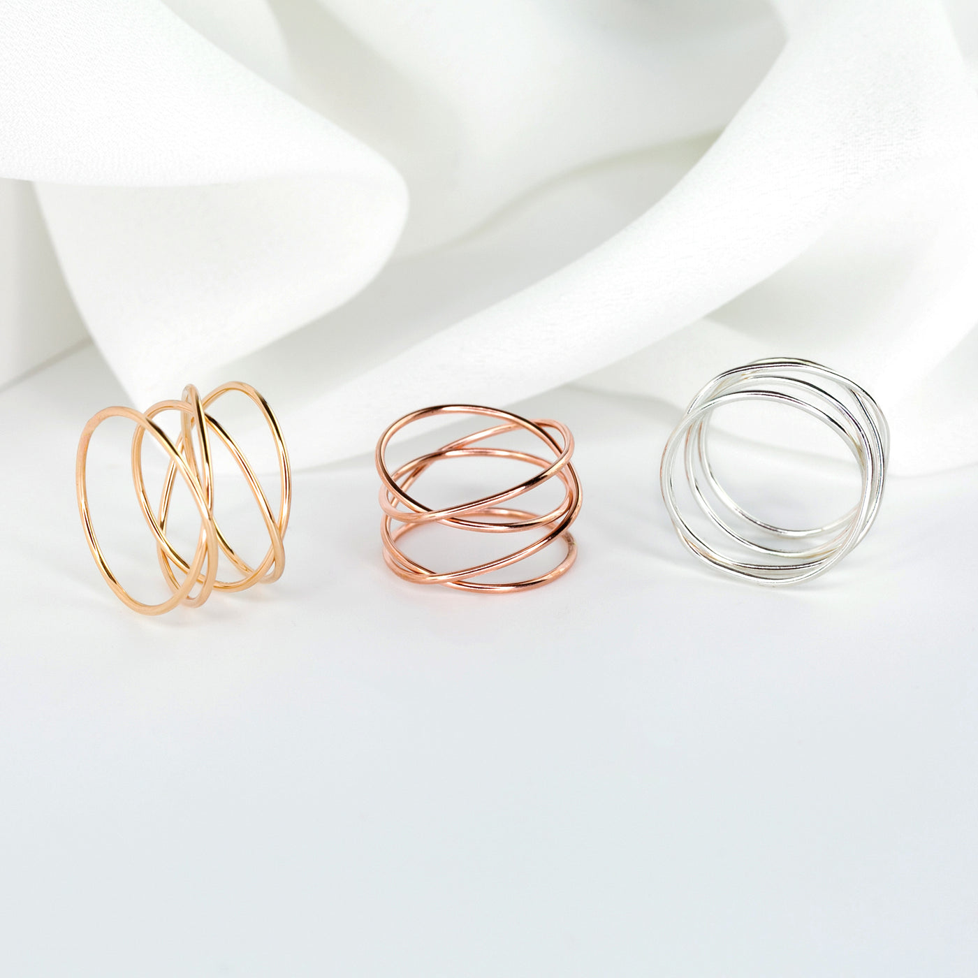 Woven 4-Band Ring - 14k Rose Gold Fill