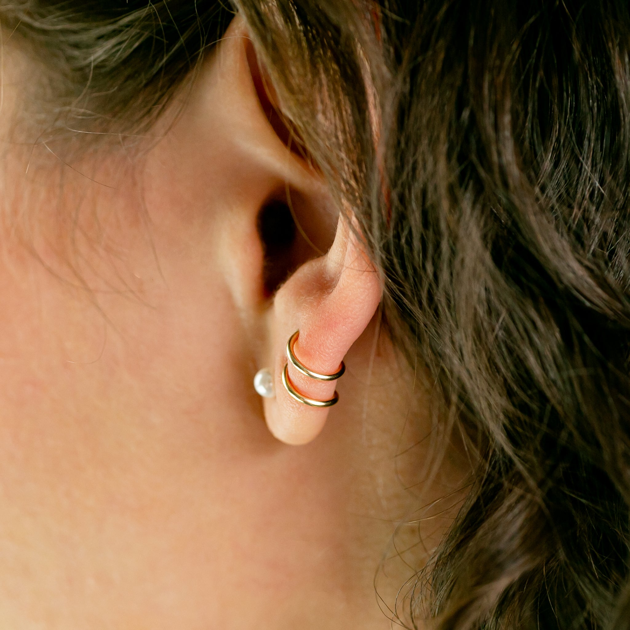 Double Hoop Earrings Golden Color – RONICZ