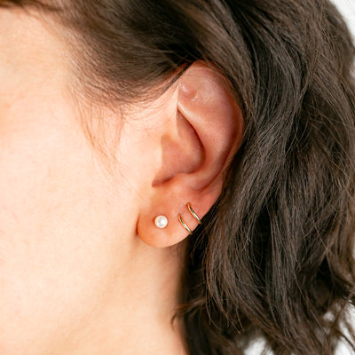 Tiny Twist Double Huggie Earrings